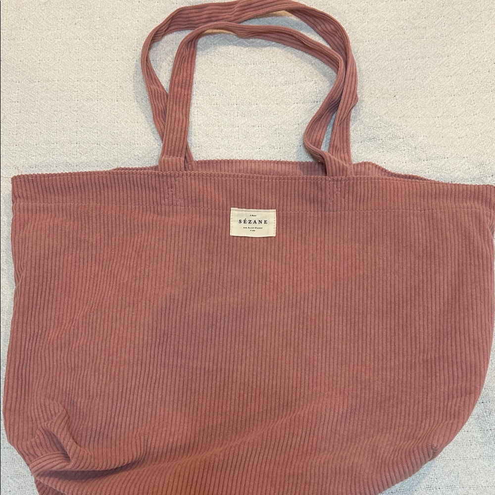 Sezane Blush Corduroy Tote